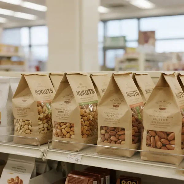 Coffee Beans in Resealable Plastic Pouch with Custom Print
