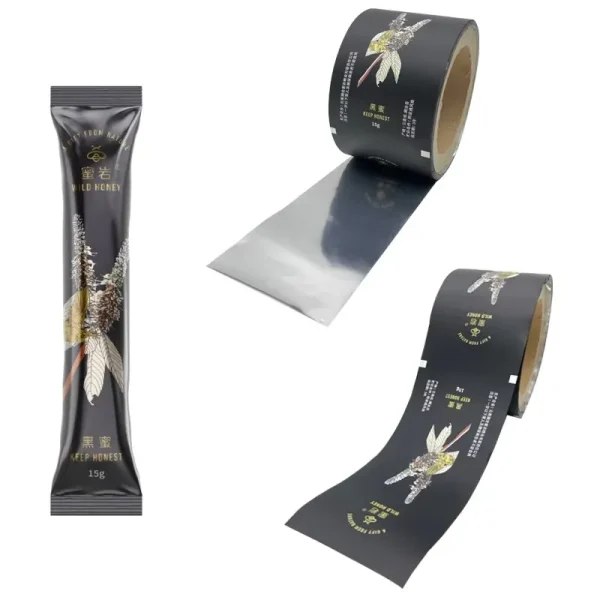 10g12g Custom Printed Laminated Plastic Roll Film Aluminum Foil Food Grade Packaging Roll Film for Honey Packaging - Image 5