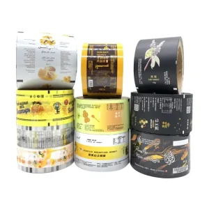 10g12g Custom Printed Laminated Plastic Roll Film Aluminum Foil Food Grade Packaging Roll Film for Honey Packaging